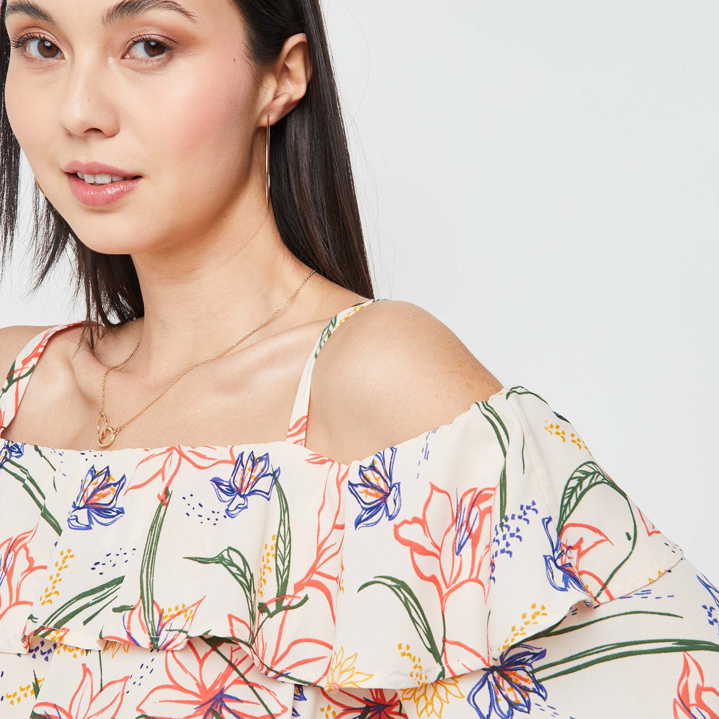 Blouse imprimée femme - BEIGE