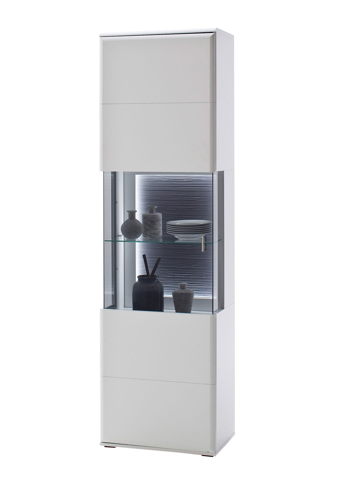 Vitrine AMORA 60 cm NB weiß /anthrazit 3D