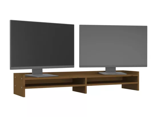 Support de moniteur Marron miel 100x24x16 cm Bois de pin solide