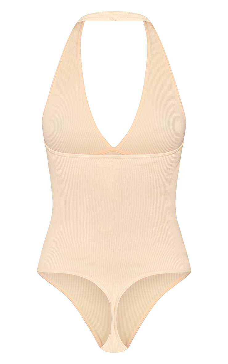 Citron Body Côtelé Échancré À Encolure Dos-nu