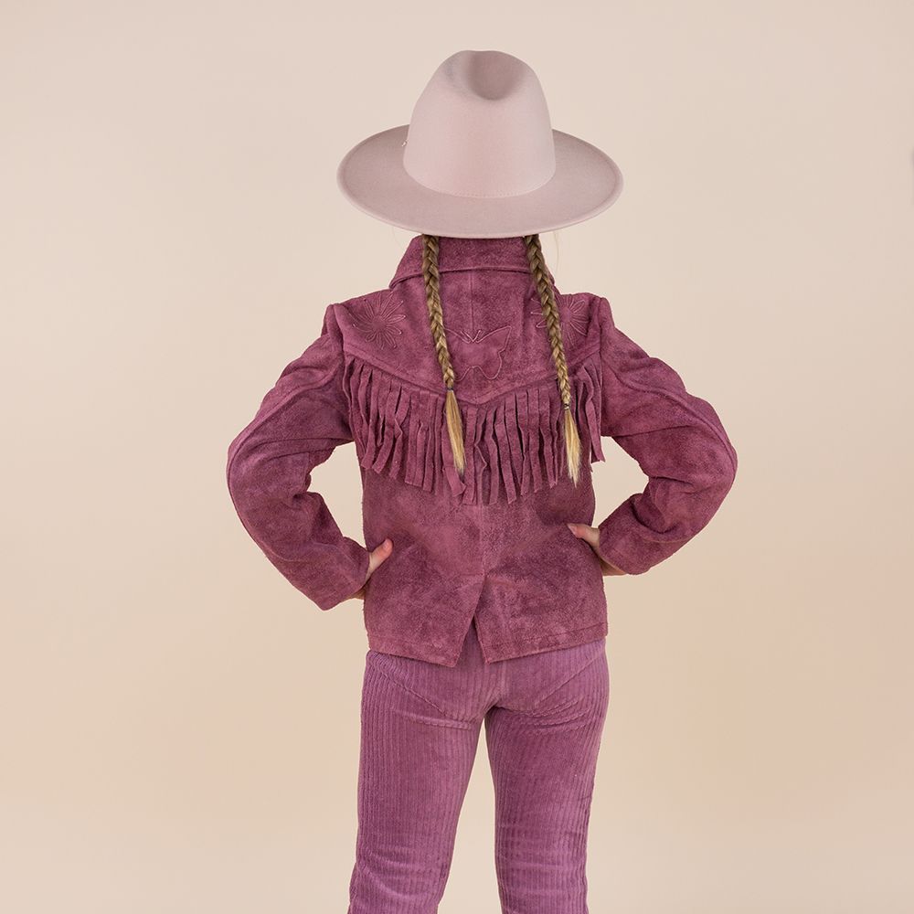 Moonrise kids fringe jacket Kodi raspberry
