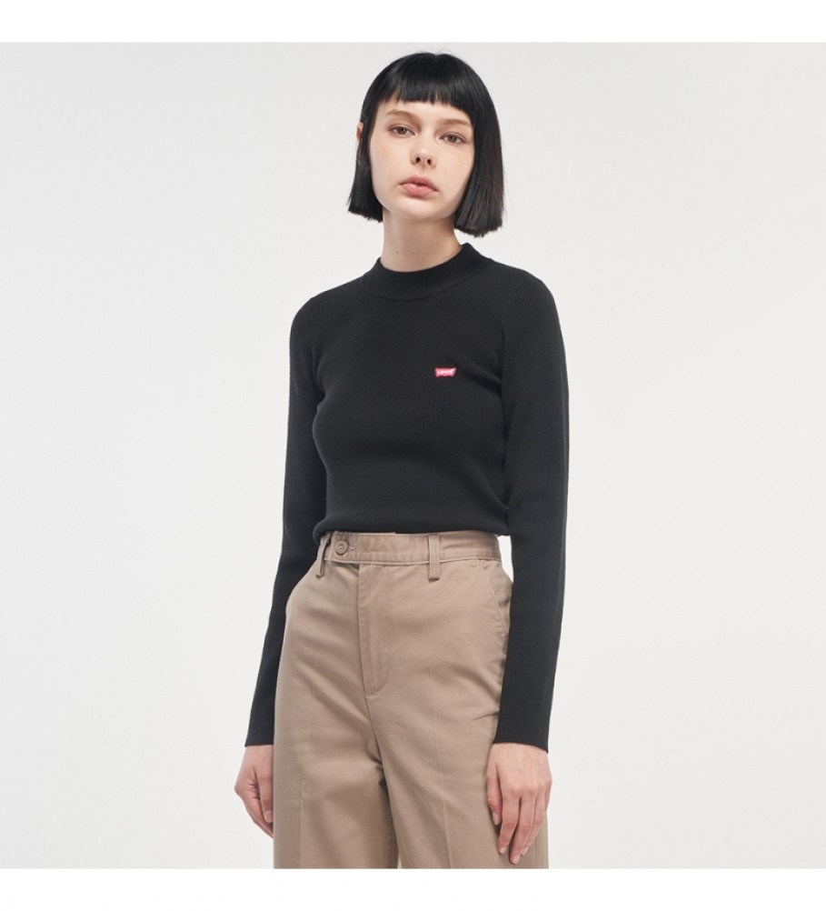 Camisa de malha canelada preta Levi's Caviar