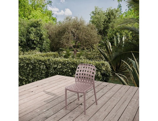 TOILINUX - Lot de 4 chaises de jardin en polypropylène sienne - gris