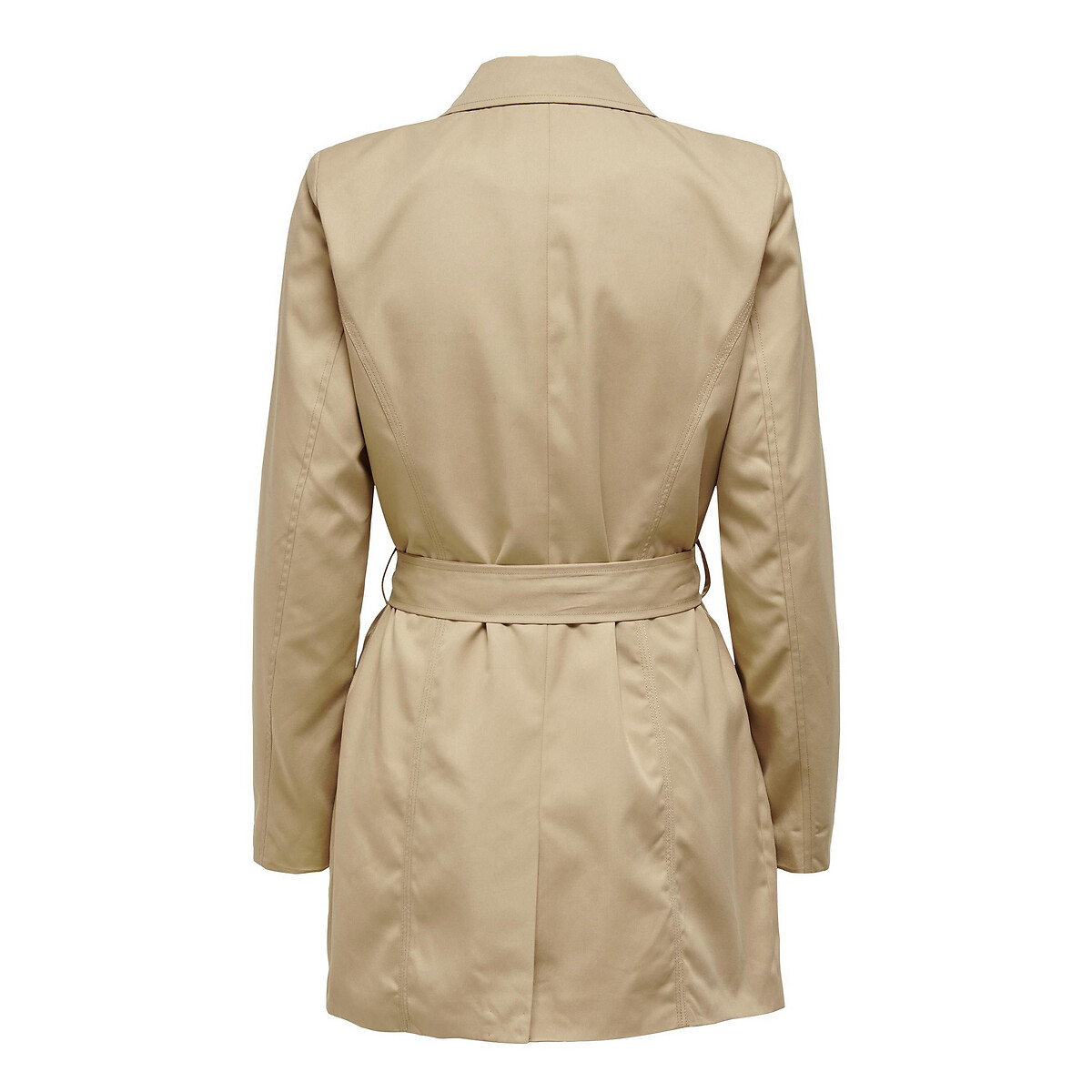 SOMENTE<br>Trench coat com fechamento por botões e cinto para amarrar
