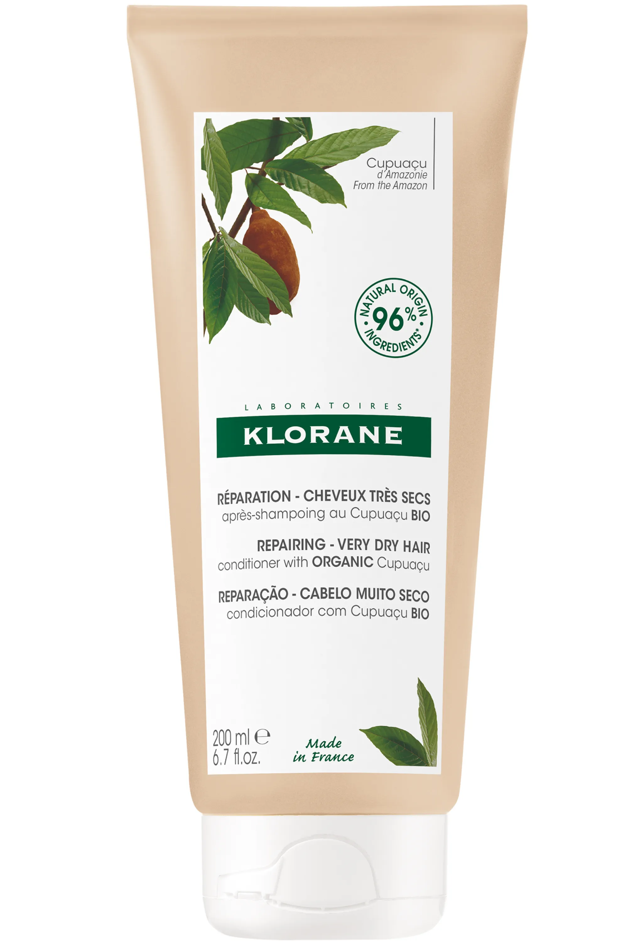 Klorane Après-shampoing nutritif et réparateur au Cupuaçu bio-200 ml