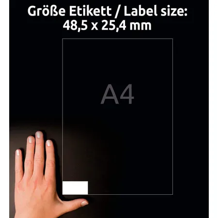 Avery Zweckform 3657 Universal-Etiketten,A4 mit ultragrip,48,5 x 25,4 mm, 100 Bogen/4.000 Etiketten, weiß