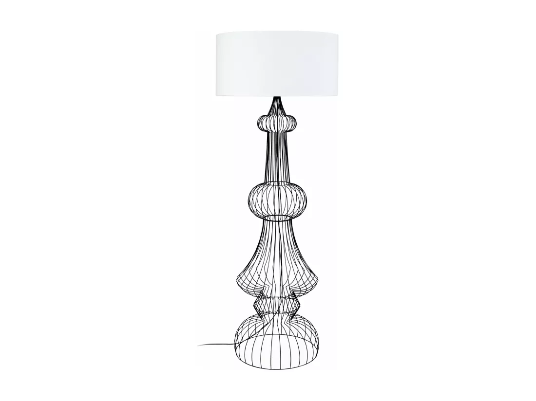 Lampadaire colonne métal noir 170 cm.