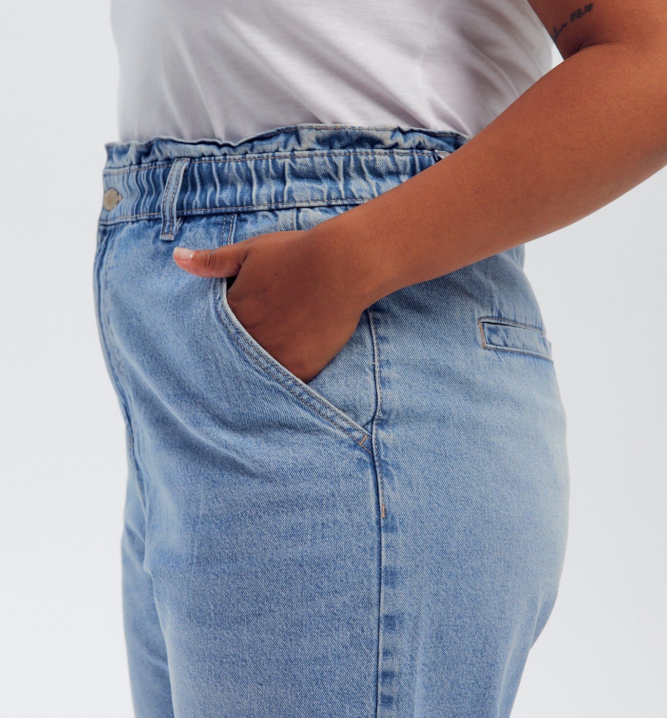 Jean balloon taille haute - Jean clair