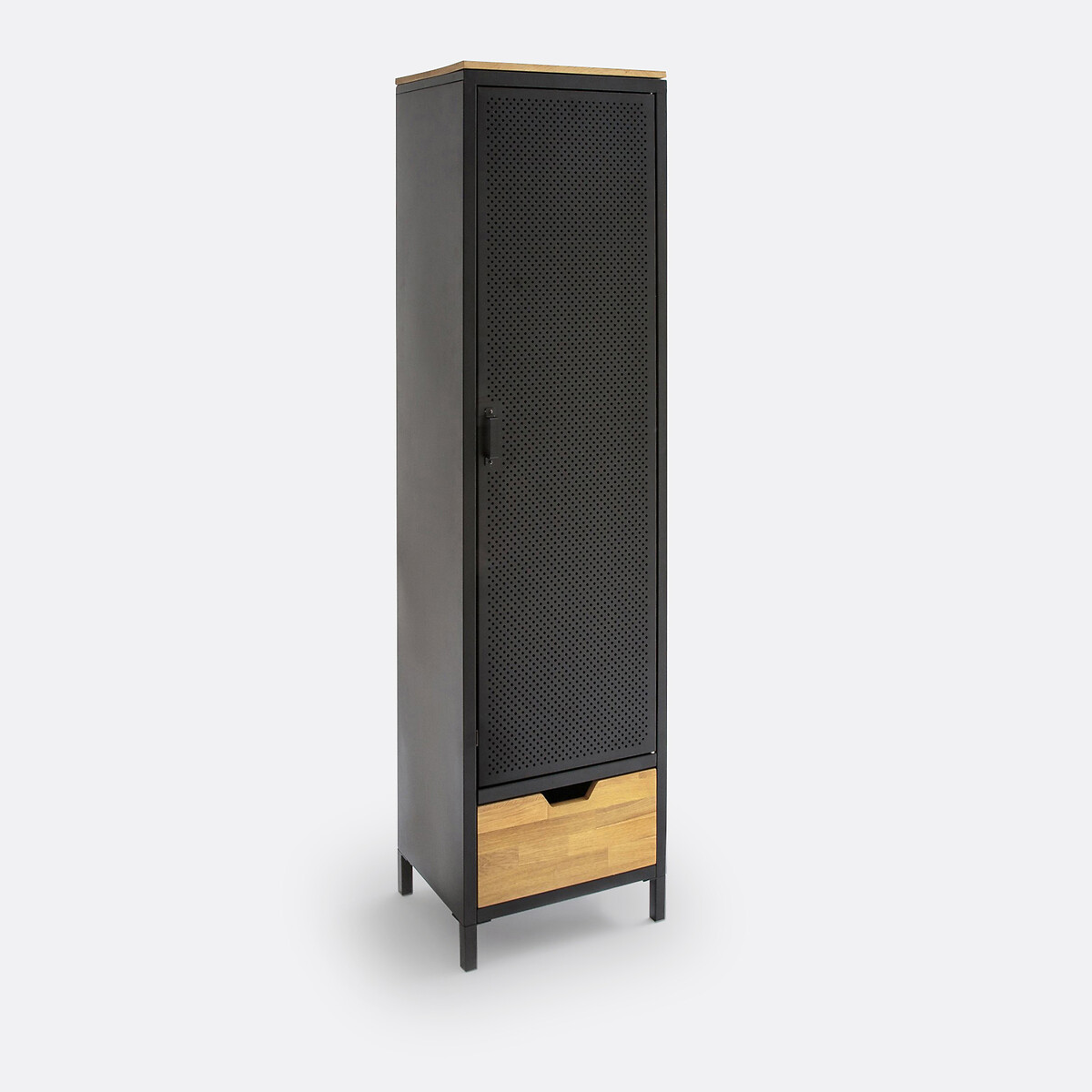 LA REDOUTE INTERIORS<br>Armário em metal e carvalho, 1 porta e 1 gaveta Agama