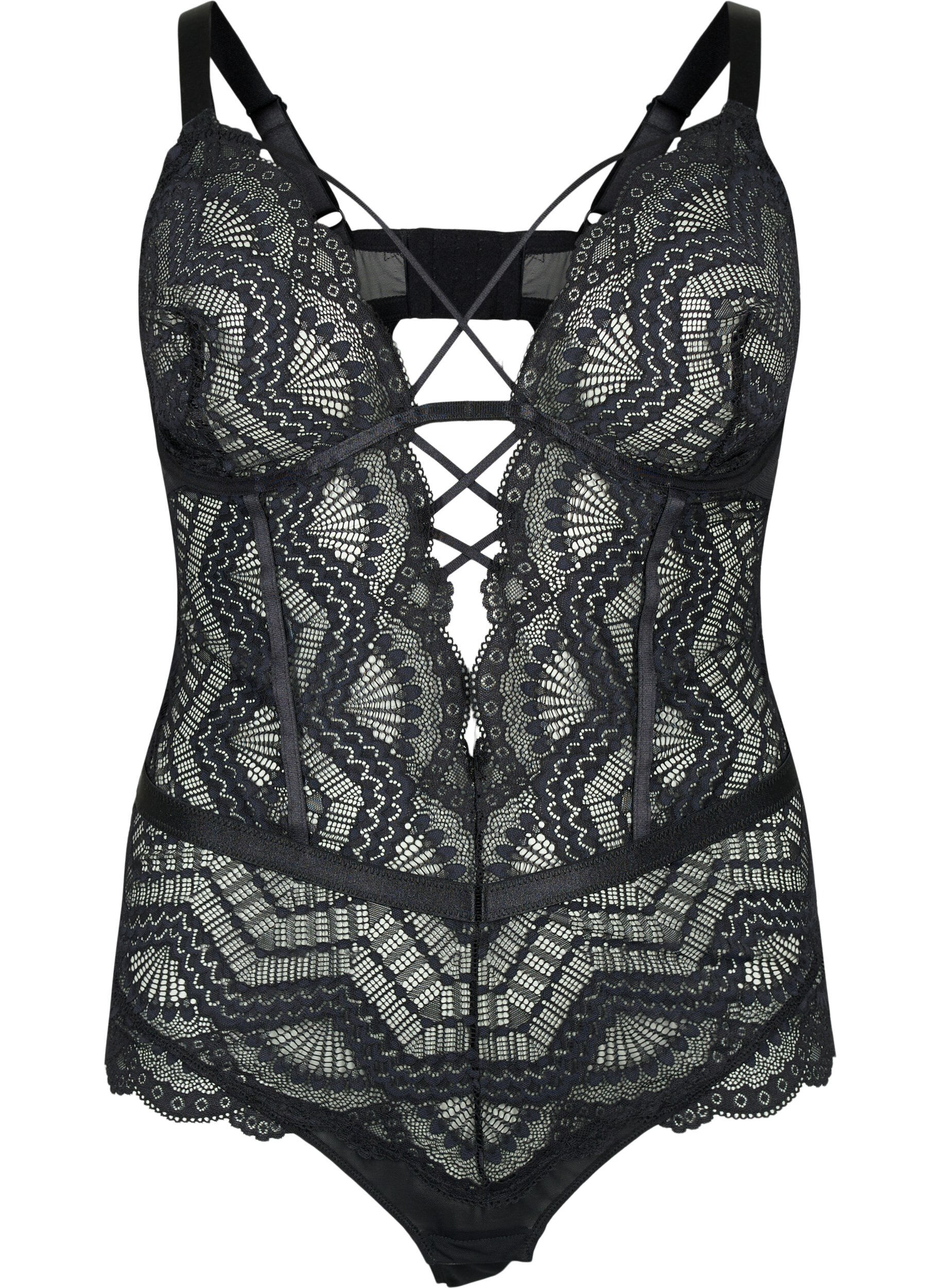Blonde bodystocking med string-detaljer