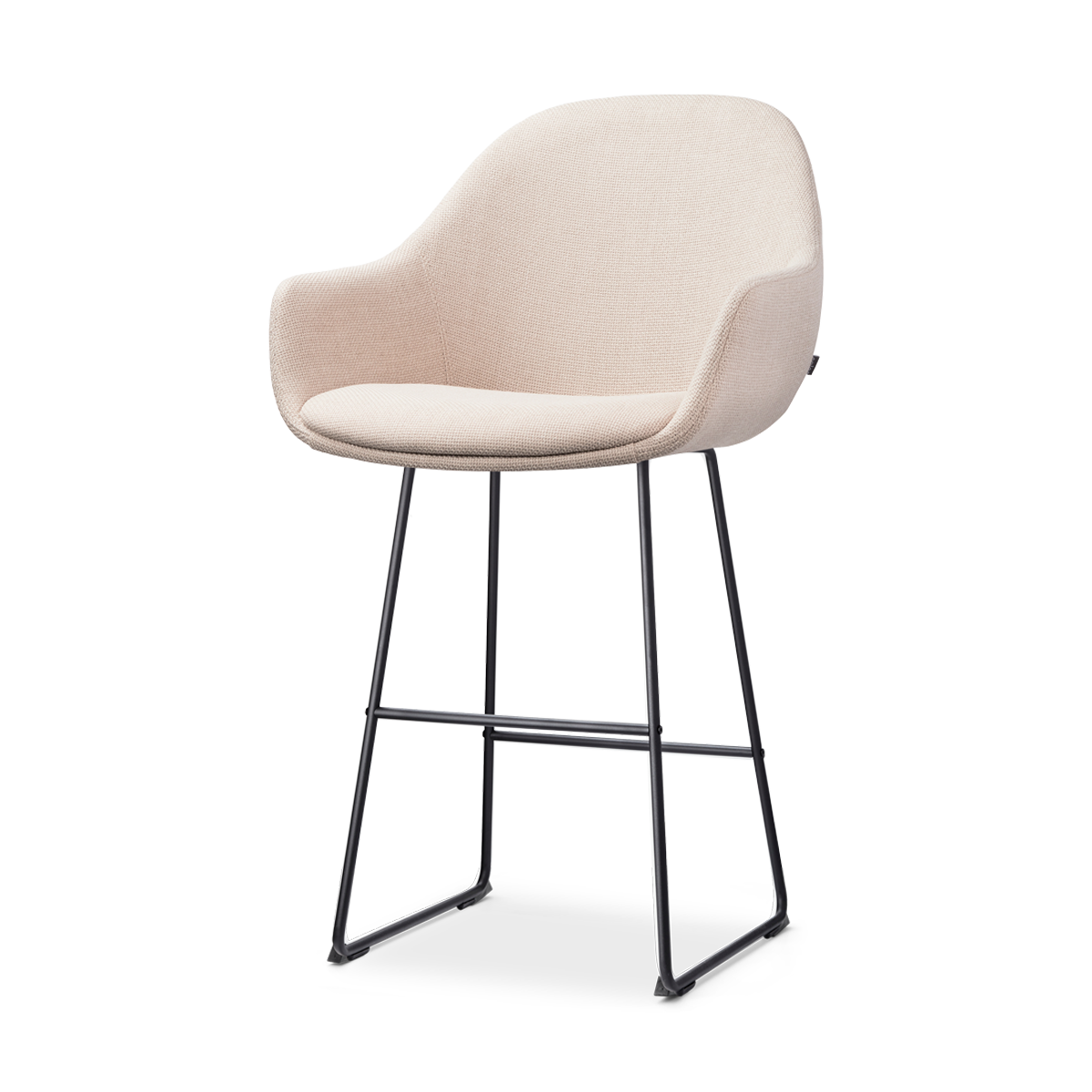 Barkruk Nino-Mae beige - zwart onderstel - 65 cm
