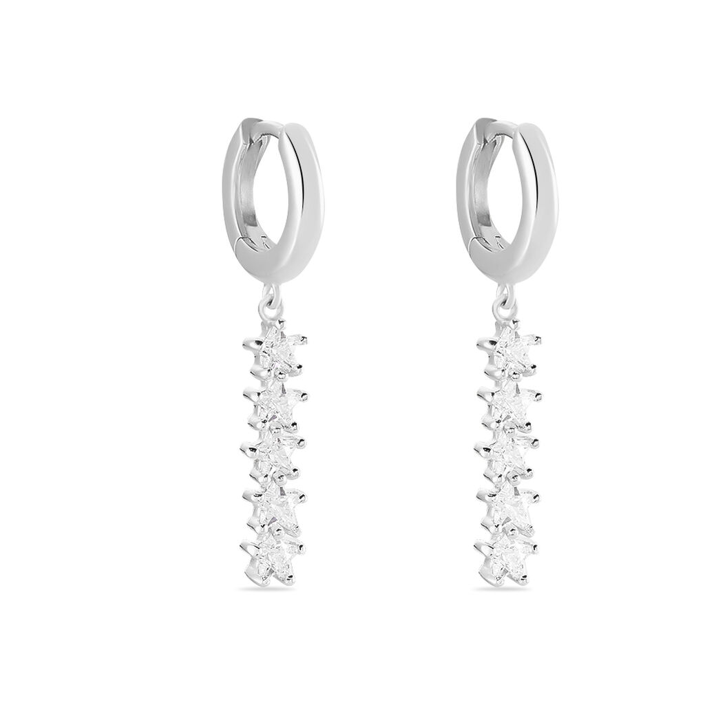 Créoles Teris Argent Blanc Oxyde De Zirconium