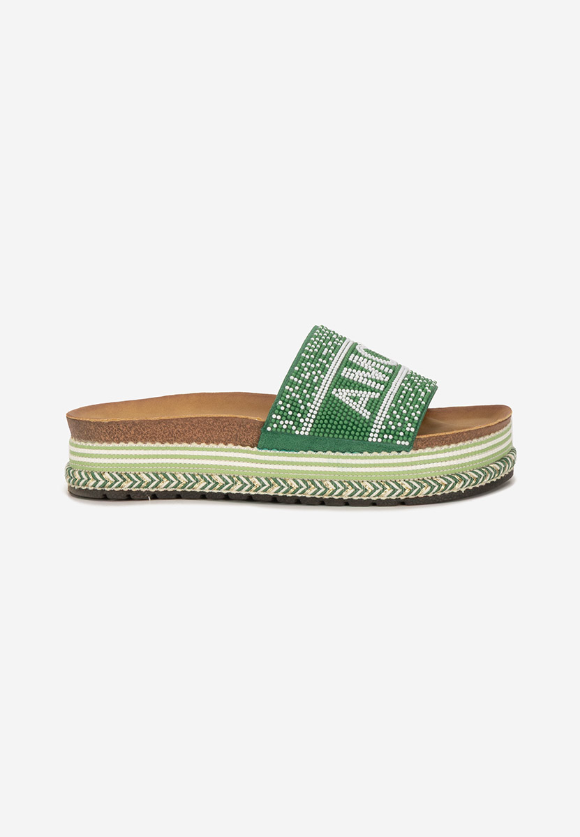 Mules à plateforme vert Alezia