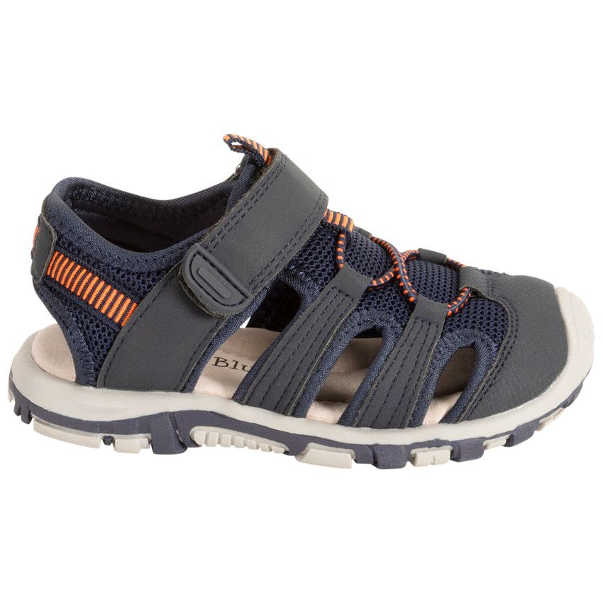 Sandales velcro avec élastiques bicolores pour garçon - Bleu marine