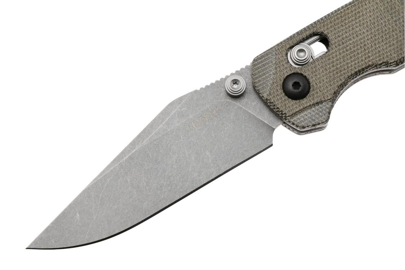 Kershaw Bel Air 6106 Stonewashed MagnaCut Clip Point, Green Micarta, zakmes