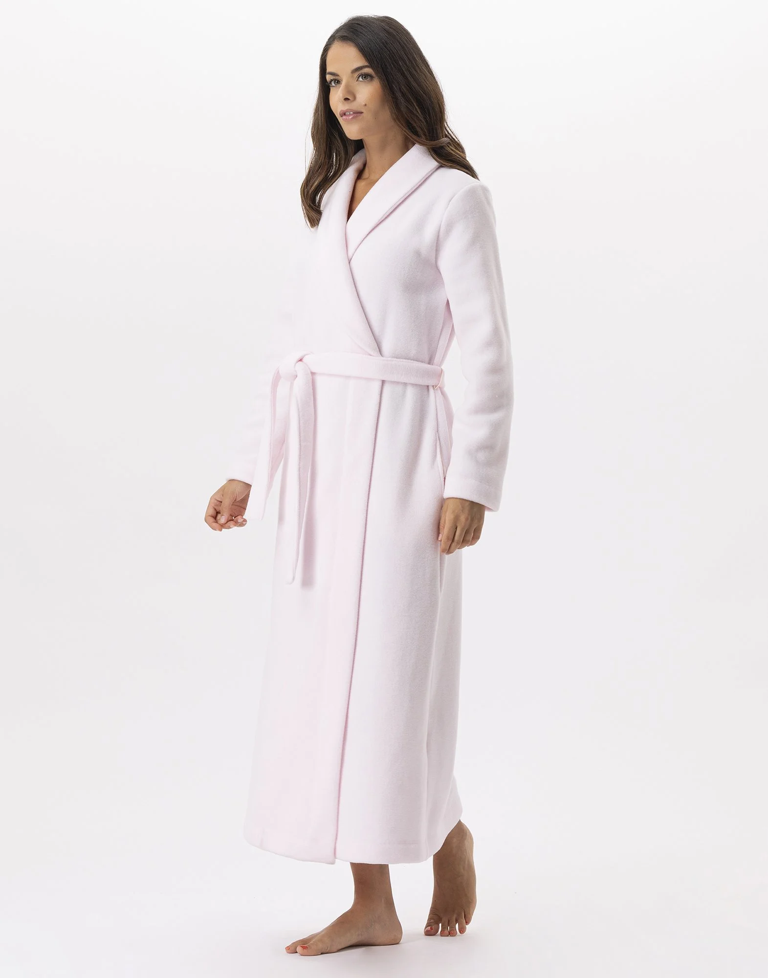 ESSENTIEL H62A - Peignoir long en polaire | Rose