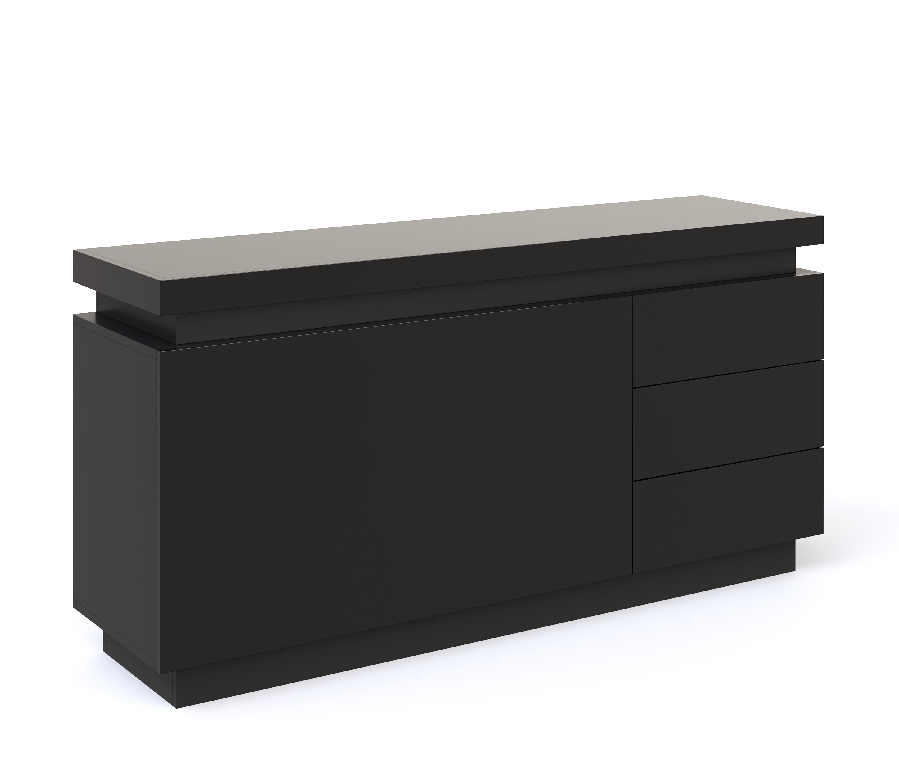 Sideboard LED ELVIO 150 x 75 cm schwarz