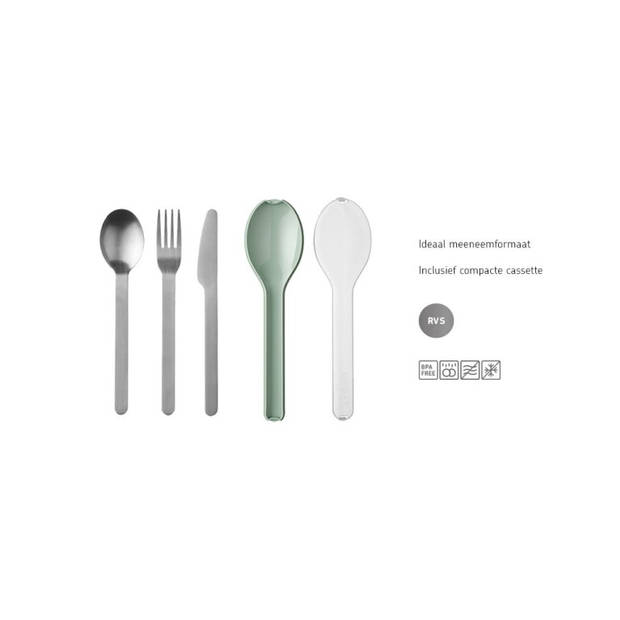 Mepal bestekset ellipse 3-delig - nordic sage