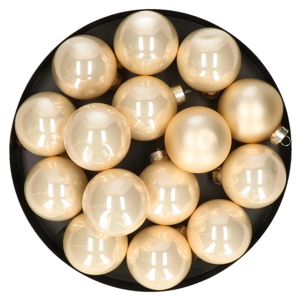 Christmas Goods Kerstballen - 20x - champagne - glans/ mat - 6cm