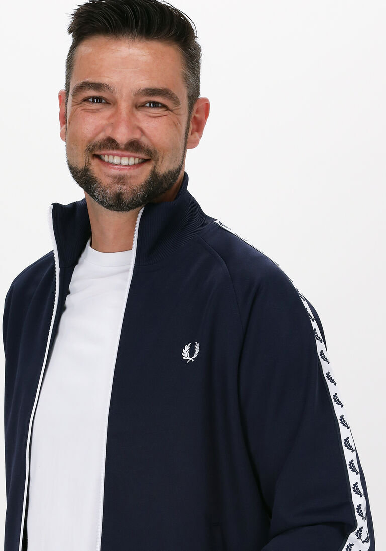 FRED PERRY blauwe fred perry vest taped track jacket
