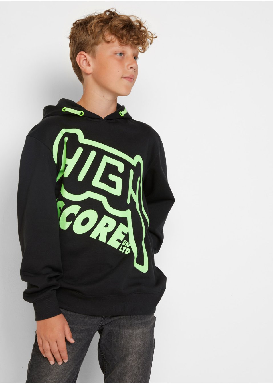 Sweat-shirt garçon à capuche en coton
