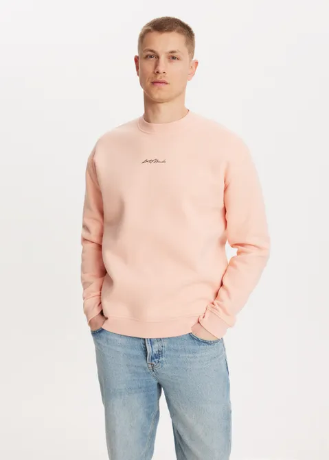 Brushed written sweater rood (PEACH)
