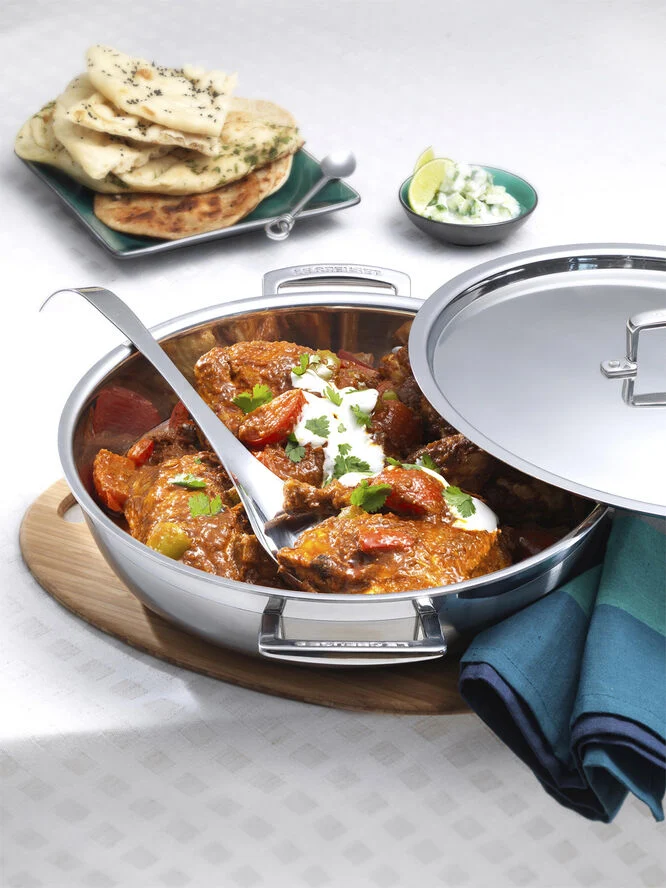 Le Creuset Sautergryde m/ låg 3-ply rustfrit stål Silver