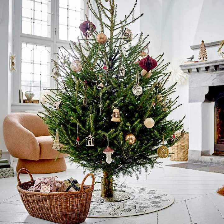 Bloomingville - Marian Weihnachtsbaumteppich, Ø 110 cm, grün