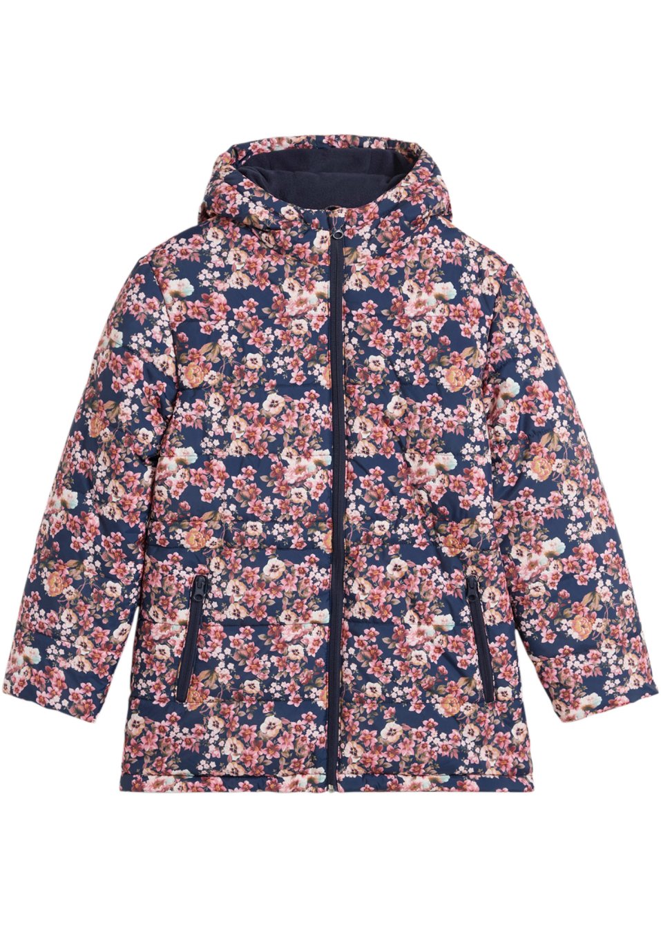 Veste d'hiver fille avec imprimé floral, étanche et coupe-vent