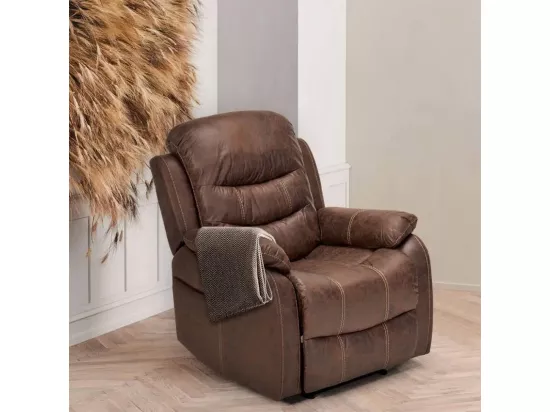 Fauteuil relax reclinable manuelle avec repose-pieds similicuir Draco