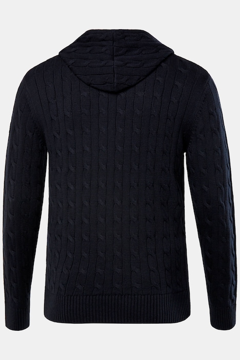 JP 1880 Hoodie, Strick, Zopfmuster, Kapuze, Pullover, bis 7 XL