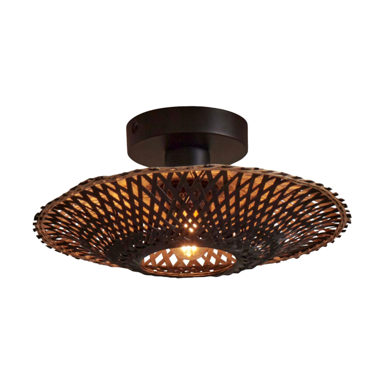Good&Mojo Kalimantan plafondlamp extra small Ø30 zwart/naturel