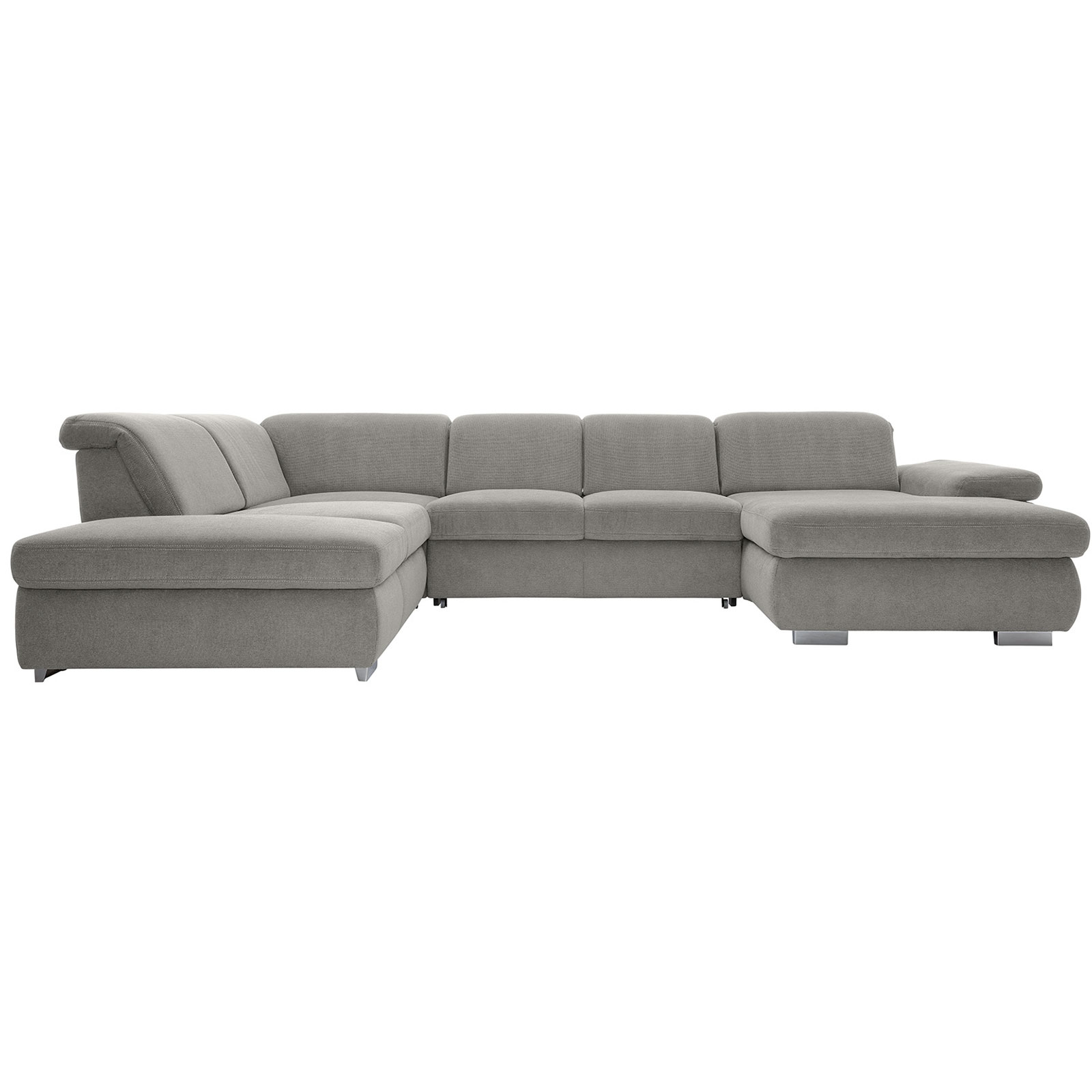 polsterpower Boxspring-Wohnlandschaft - Belle silver - Basismodell - Recamiere rechts