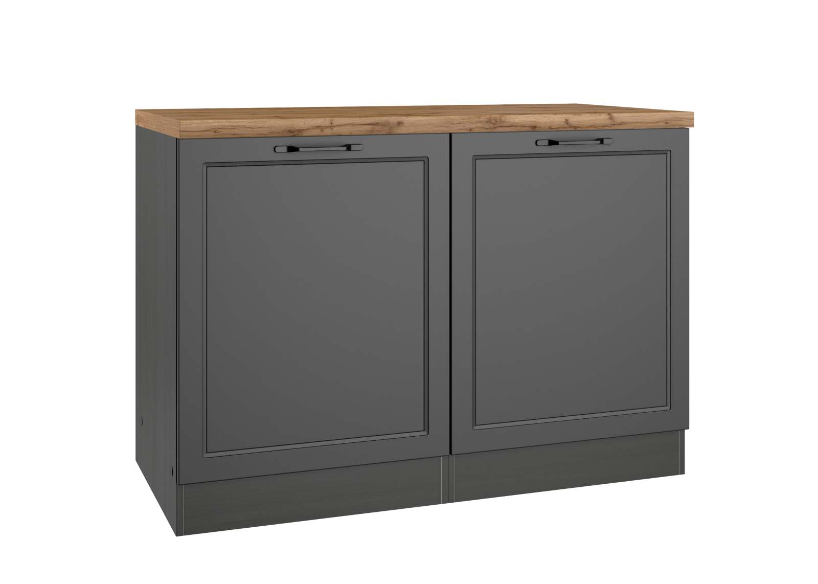 Spülenschrank MERAN - grau - Wotaneiche - 120 cm