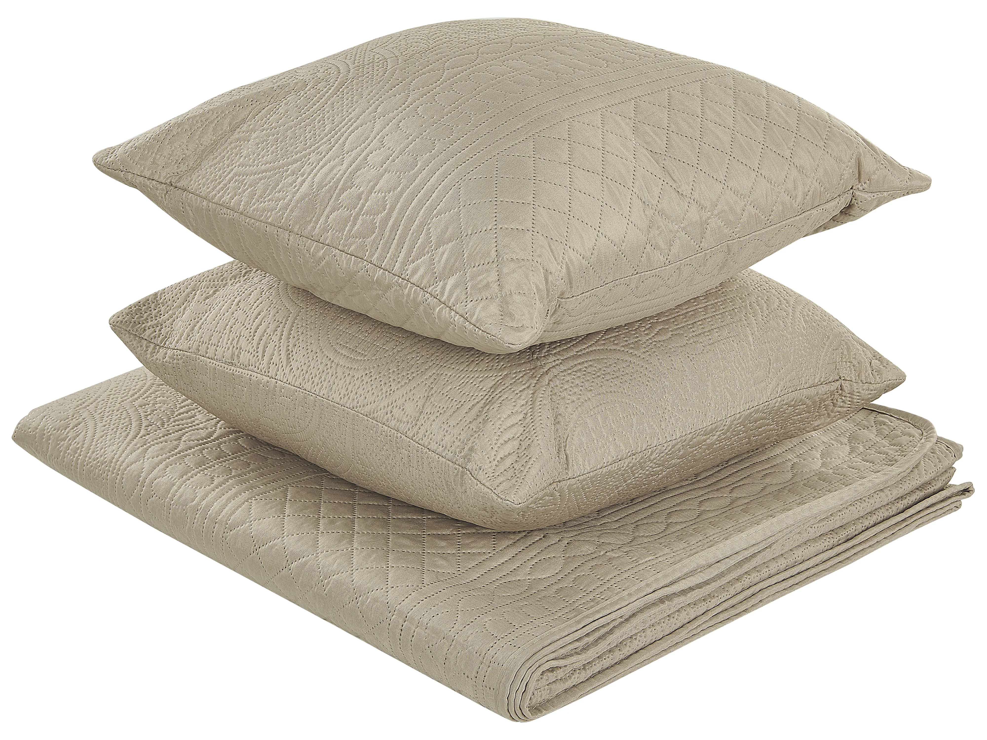 Sprei met kussens SHUSH 160 x 220 cm Taupe