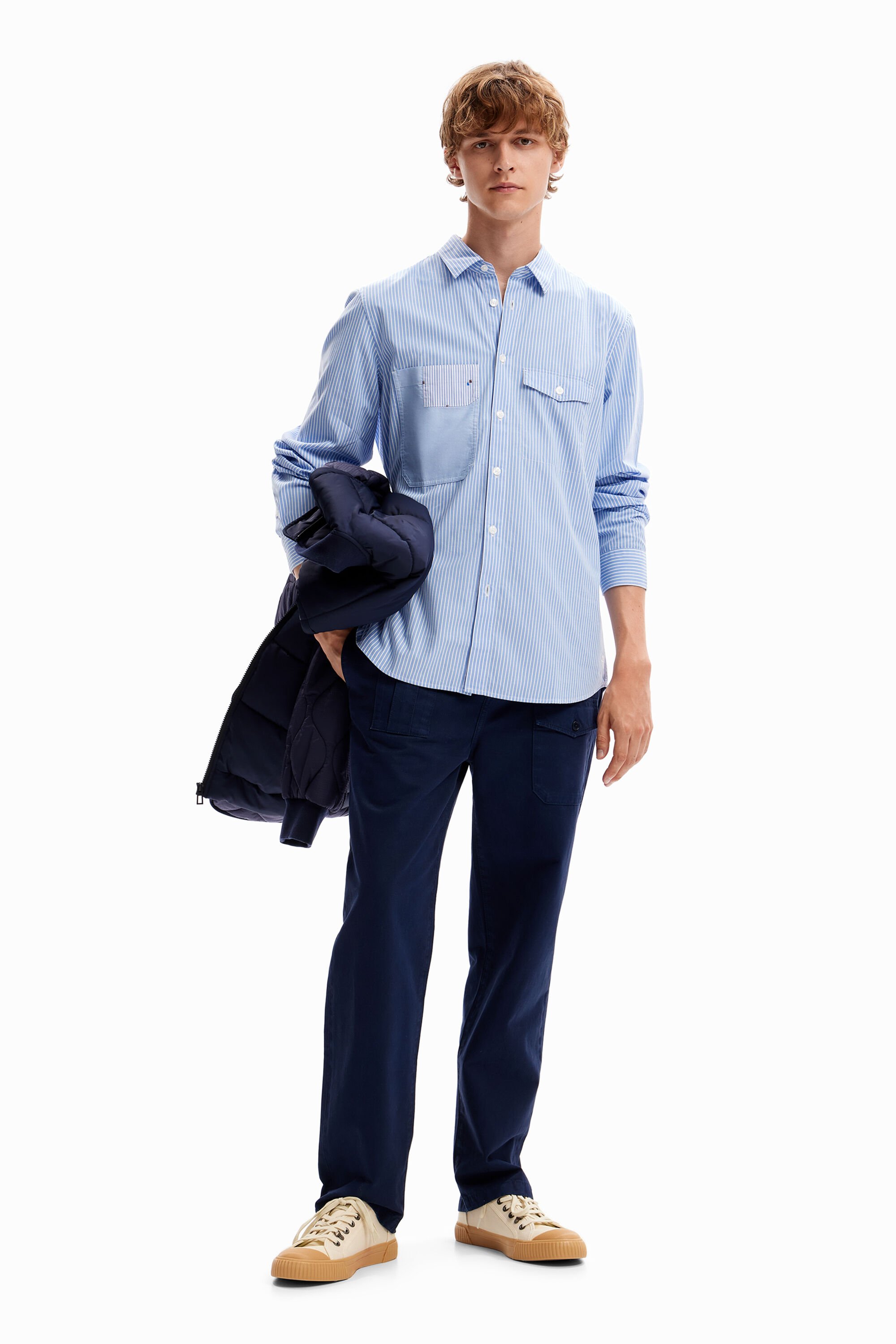 Chemise rayures poches