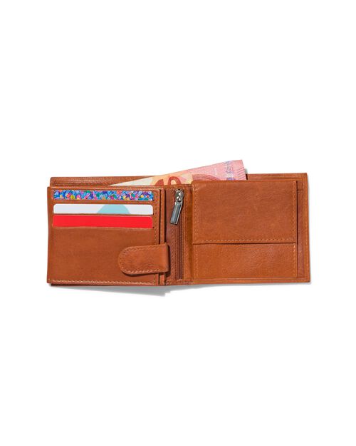 portefeuille en cuir marron avec blocage RFID 9,5x11,5