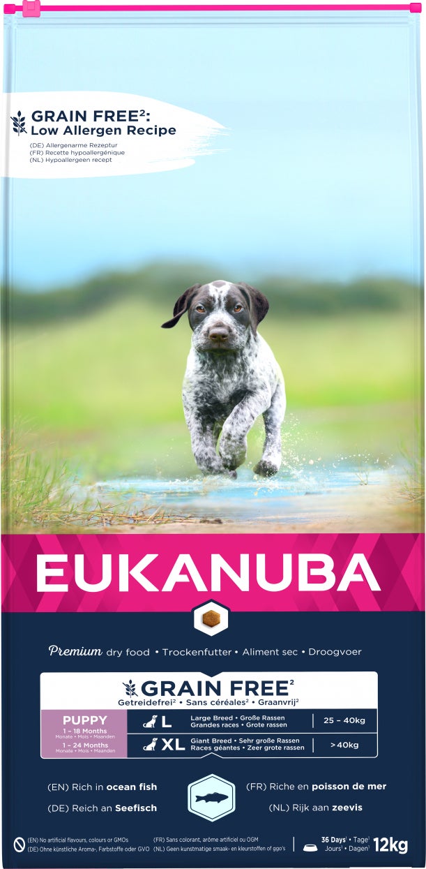 Eukanuba hondenvoer graanvrij zeevis puppy large/XL large 12 kg
