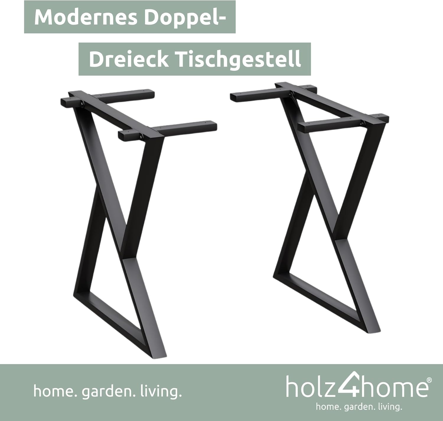 holz4home® Massivholztisch Eiche I Ohne Baumkante I Mit Aufdopplung I inkl. Tischgestell (Doppel-Dreieck-Gestell, 180 x 100 cm)