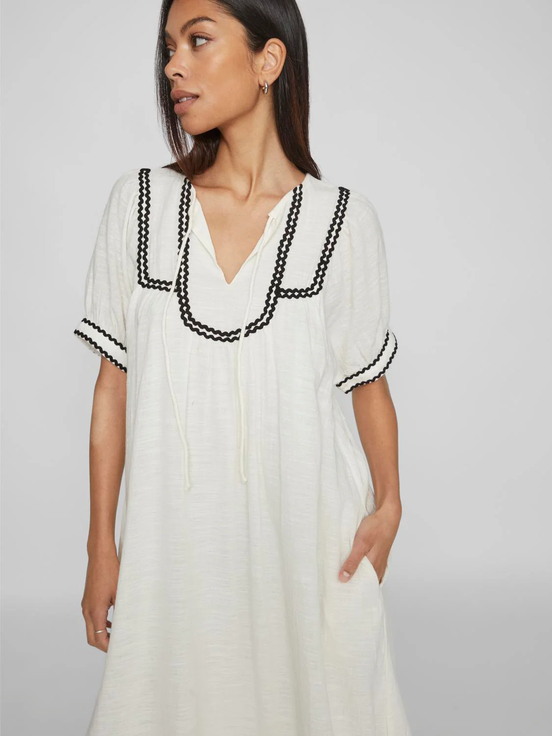 Vila  Vimanda S/S midi kjole - Eggnog