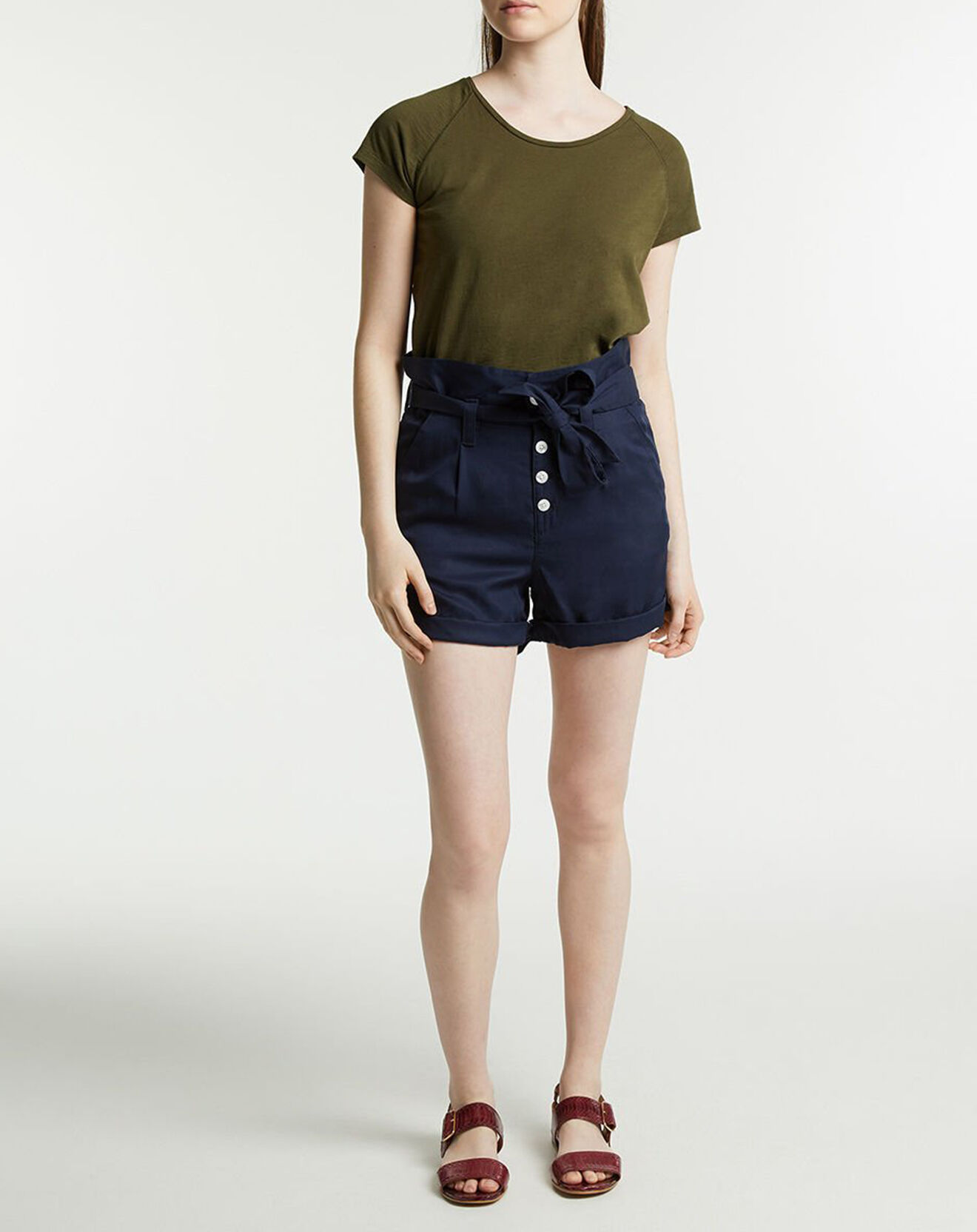 Tommy Jeans Short Lyocel bleu marine
