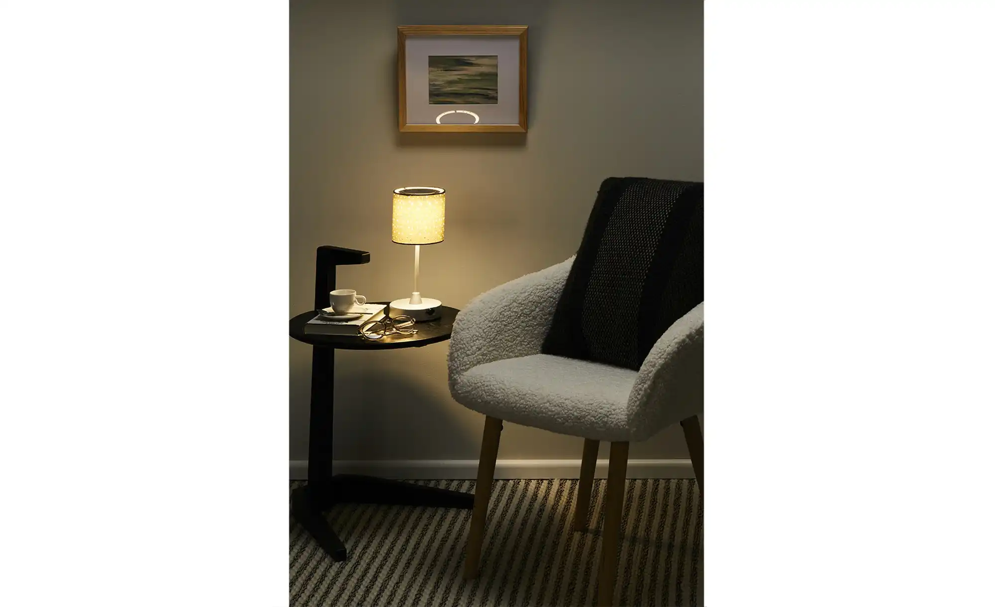 Akku LED-Tischleuchte taupe