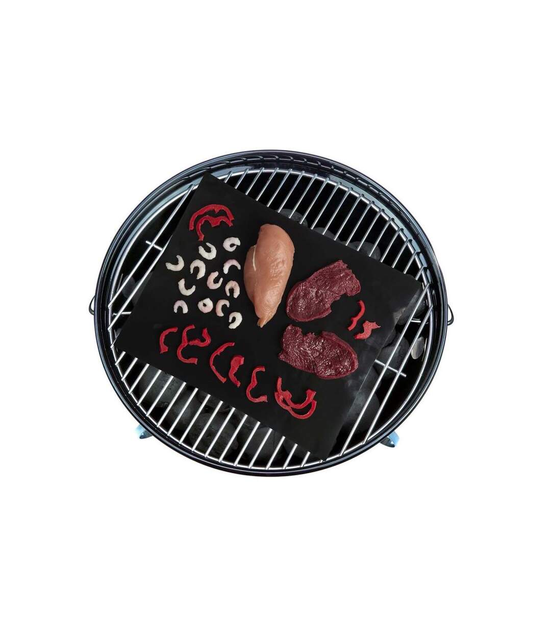 Paris Prix - Lot De 2 Feuilles De Cuisson barbecue 40cm Noir