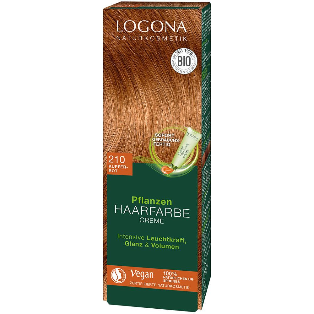LOGONA Naturkosmetik Pflanzen-Haarfarbe Creme 210 Kupferrot