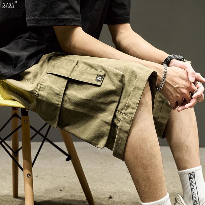 Redsinc - Mid Rise Plain Cargo Shorts