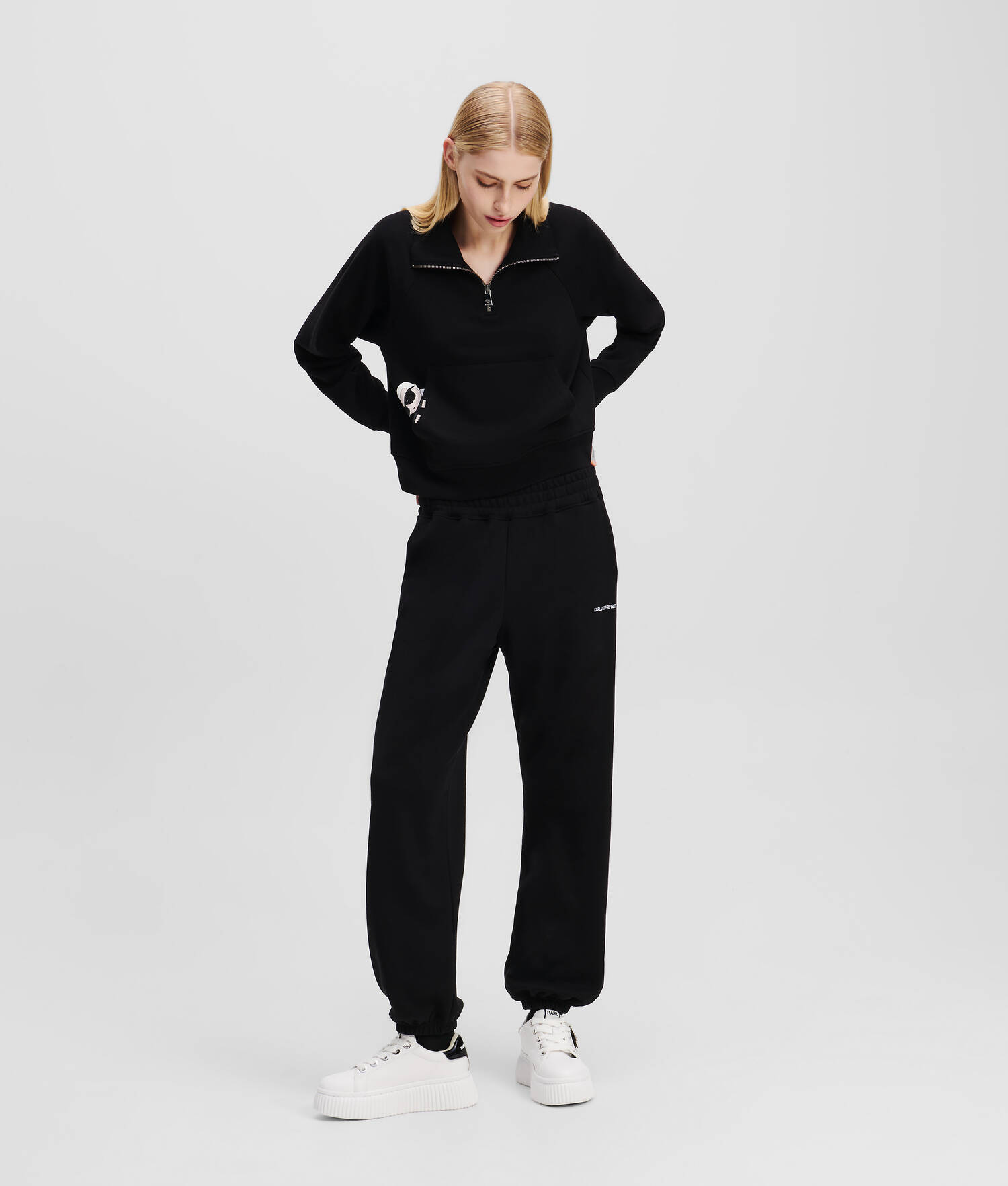 SWEAT-SHIRT À DEMI-ZIP ET À MOTIF PARTIELLEMENT CACHÉ IKON