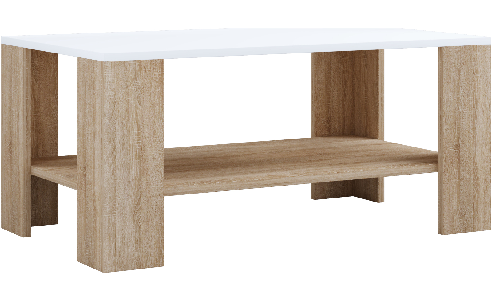 Couchtisch DALUS - Sonoma Eiche - weiß - 90 cm