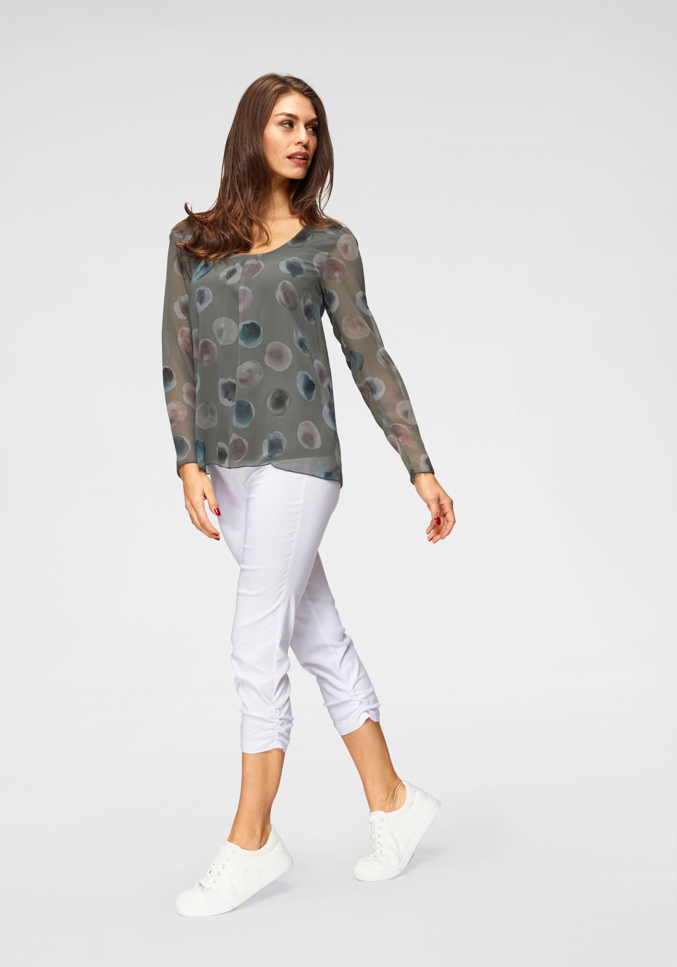 Aniston SELECTED Schlupfbluse , mit blickdichtem Jerseyfutter