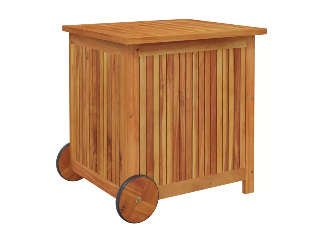 Prolenta Premium - Boîte de rangement de jardin avec roues 60x50x58 cm Bois acacia