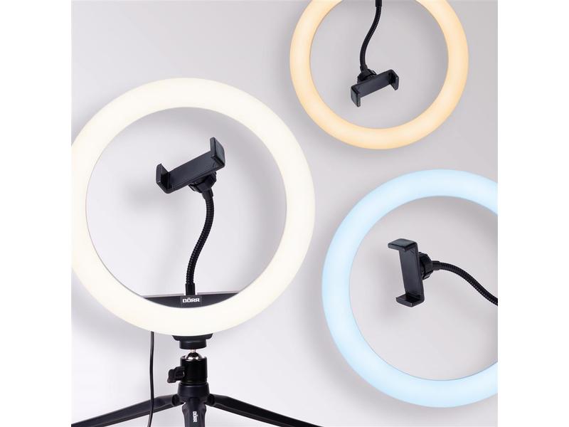 Dörr Videoleuchte Vlogging Kit VL-26 RGB Ringleuchte mit spannenden, einzigartigen Farb- und Blinkeffekten